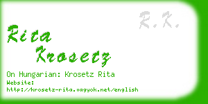 rita krosetz business card